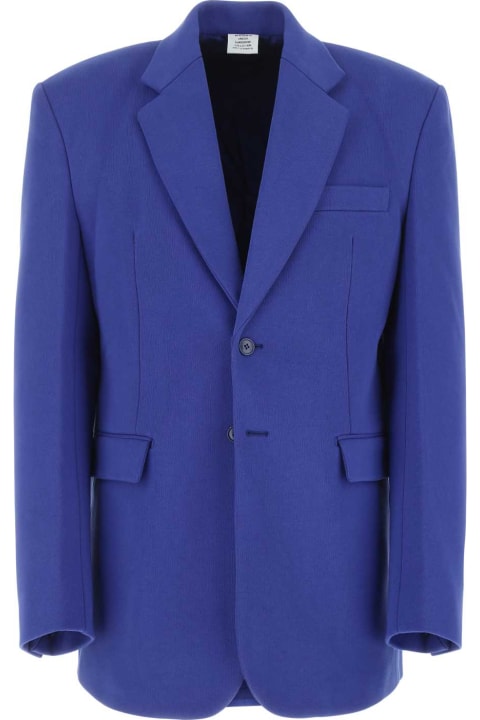 ウィメンズ VETEMENTSのコート＆ジャケット VETEMENTS Blue Cotton Blend Oversize Blazer
