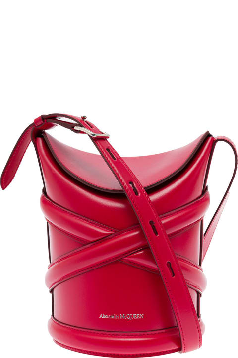Woman's The Curve Small Red Leather Crossbody Bag