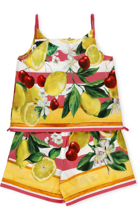 Dolce & Gabbana Jumpsuits for Girls Dolce & Gabbana Two-piece Cotton Set
