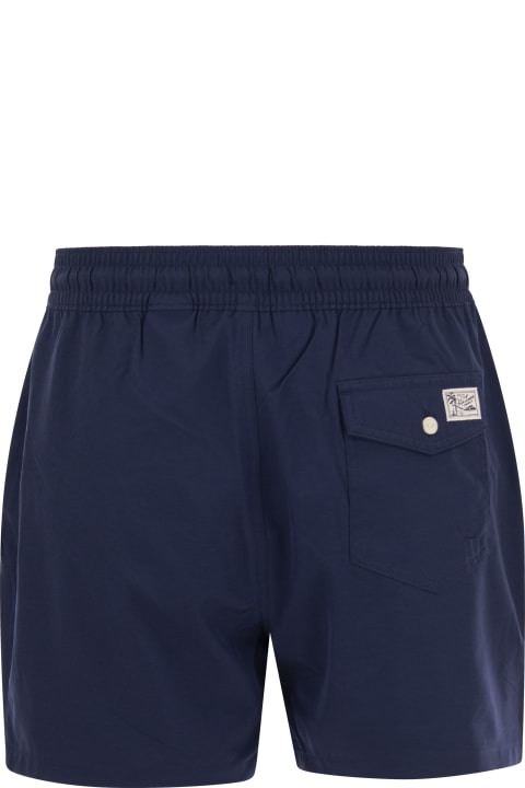 Ralph Lauren Swimwear for Men Ralph Lauren Navy Blue Swim Shorts With Embroidered Pony