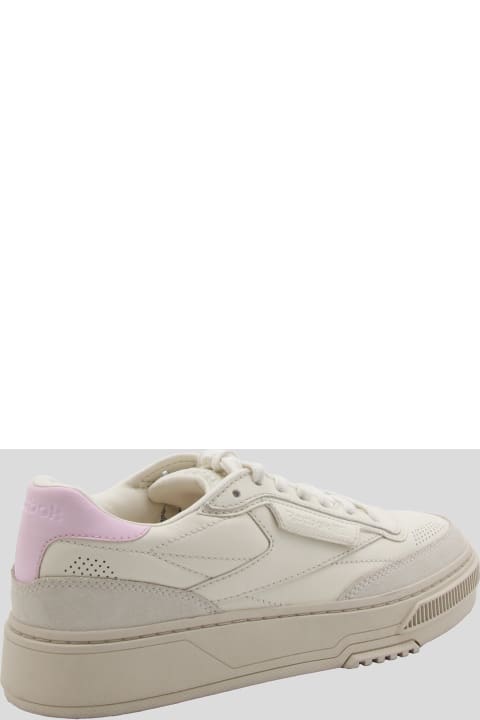 メンズ Reebokのスニーカー Reebok White And Pink Leather C Ltd Sneakers