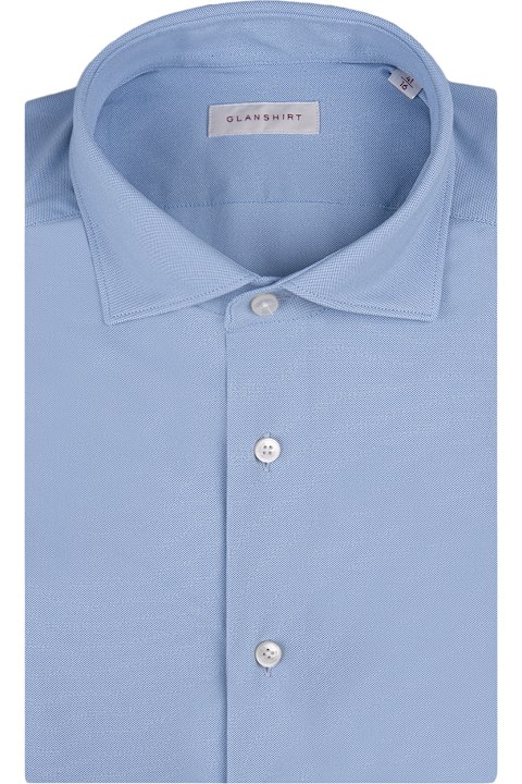 Glanshirt Shirts for Men Glanshirt Slim Fit Shirt In Blue Technical Fabric