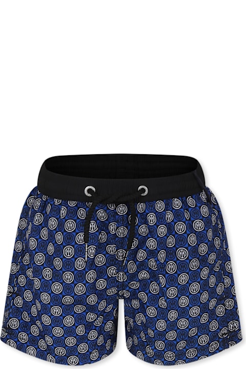 Homeware MC2 Saint Barth Blue Swim Shorts For Boy With Inter Logo