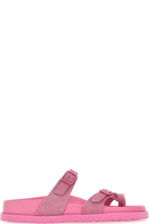 Birkenstock Sandals for Women Birkenstock Pink Suede Mayari Avantgarde Slippers
