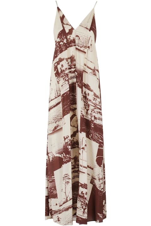 Alysi for Women Alysi Graphic Printed V-neck Slip Dress