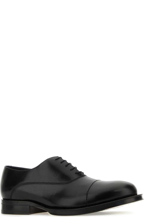 メンズ新着アイテム Lanvin Black Leather Richelieu Medley Lace-up Shoes