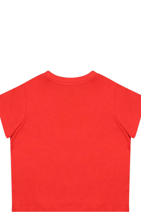 Fashion for Baby Girls Moschino Red T-shirt For Babies With Logo