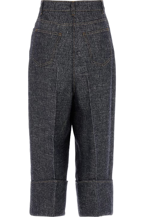 Homeware Givenchy Denim Blue Linen Blend Palazzo Pant