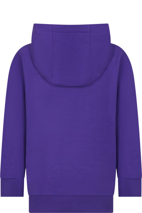 Purple Sweatshirt For Girl With Logo