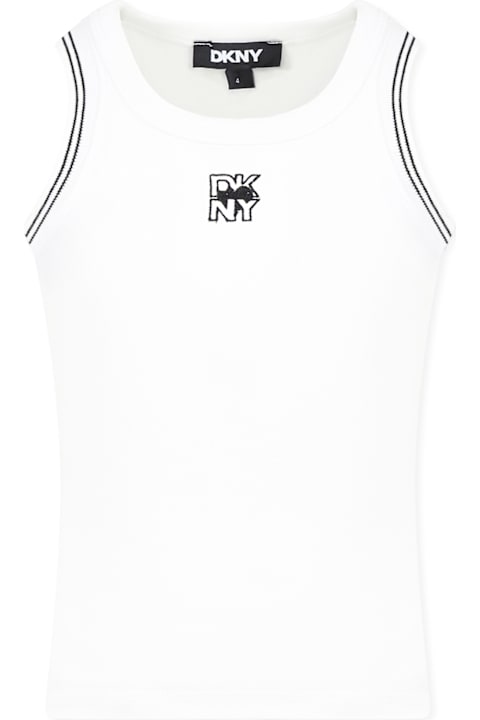 Homeware DKNY White Tank Top For Girl With Logo
