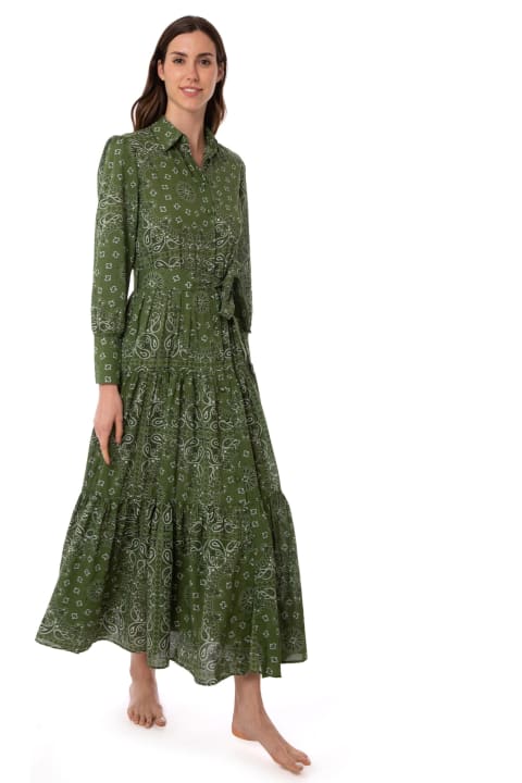 Homeware MC2 Saint Barth Woman Green Bandanna Long Dress Jensen