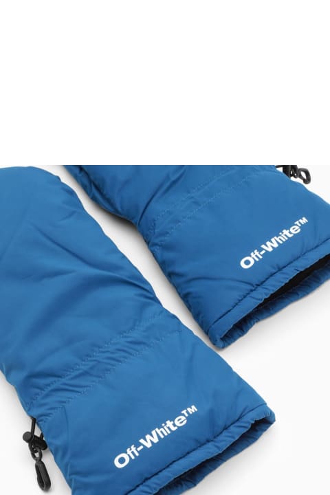 メンズ Off-Whiteの手袋 Off-White Blue Ski Mittens With Logo