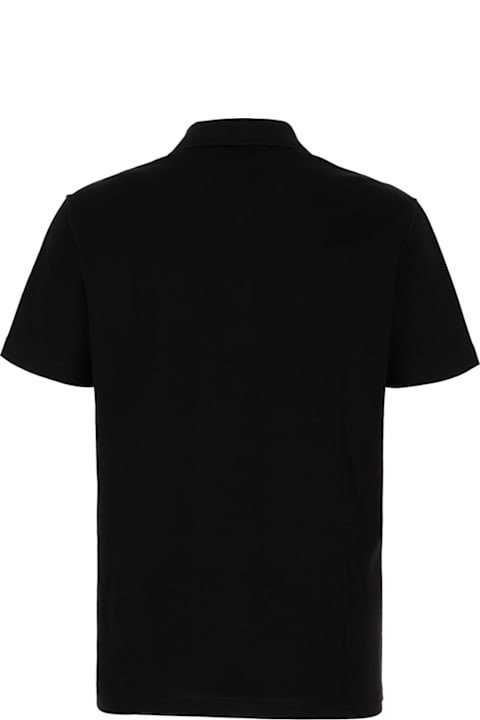 Versace Topwear for Men Versace Black Piquet Polo Shirt