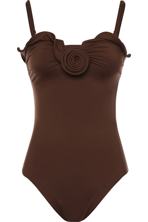 Homeware Magda Butrym Bustier Swimsuit With Sculptural Rose