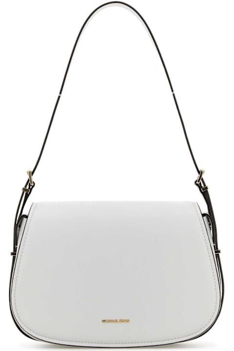 أدوات منزلية Michael Kors White Leather Moore Shoulder Bag