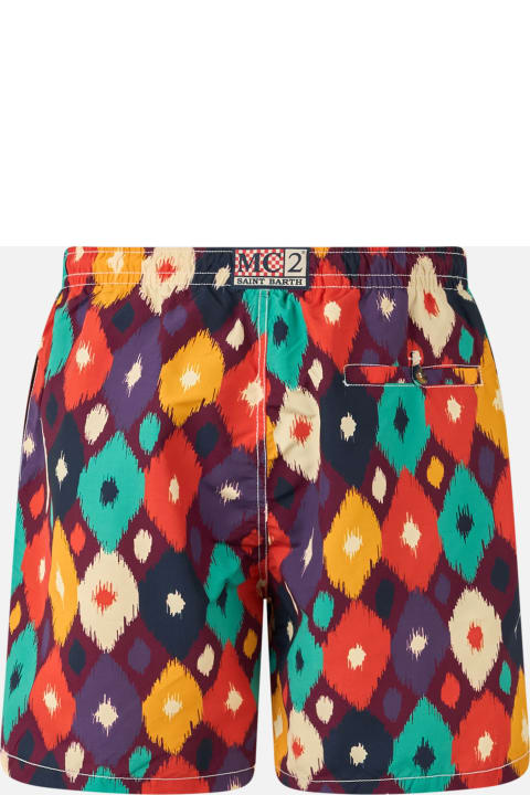 Fashion for Men MC2 Saint Barth Man Mid-length Multicolor Ikat Swim-shorts Caprese