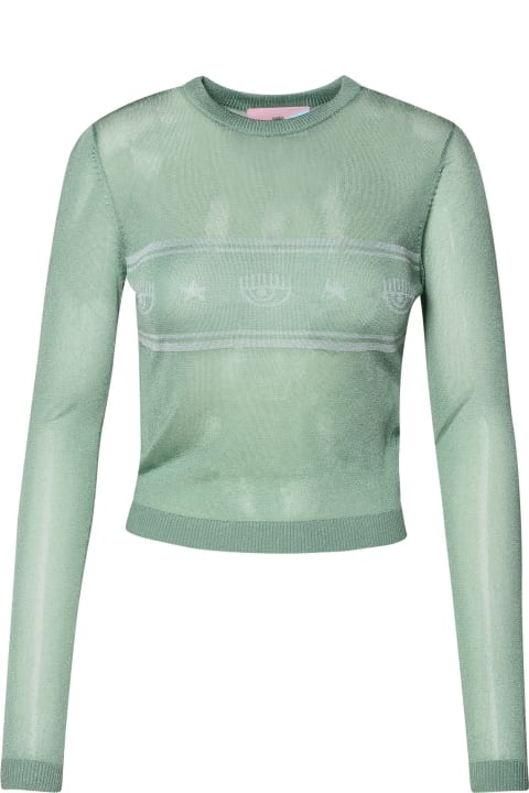 Chiara Ferragni Sweaters for Women Chiara Ferragni Green Viscose Blend Sweater