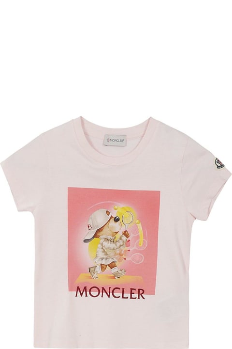 Topwear for Girls Moncler Graphic-printed Crewneck T-shirt
