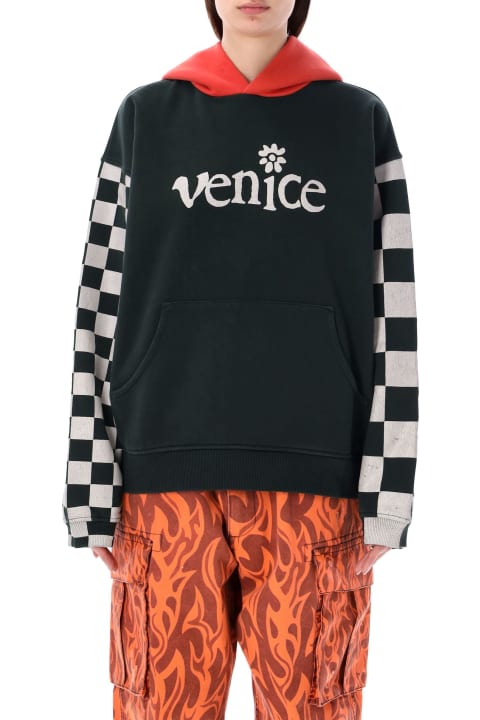 ERL for Men ERL Venice Checked Sleeves Hoodie