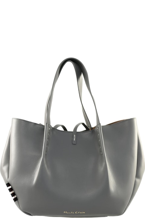 Women's Gray Leather Handbag
