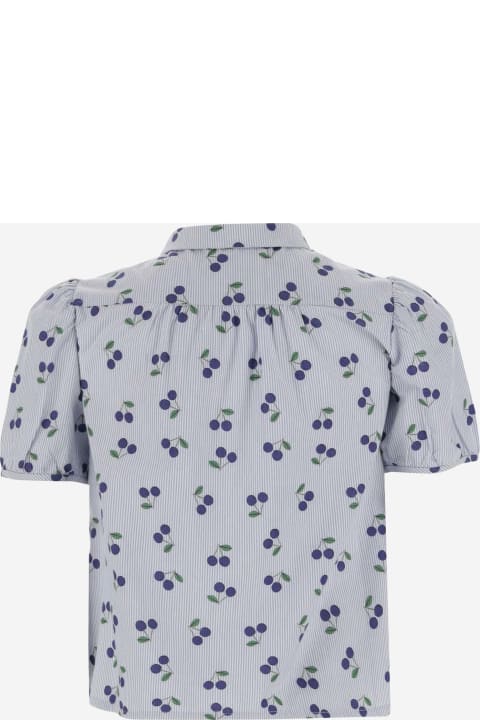 ガールズ Bonpointのシャツ Bonpoint Cotton Shirt With Cherry Pattern