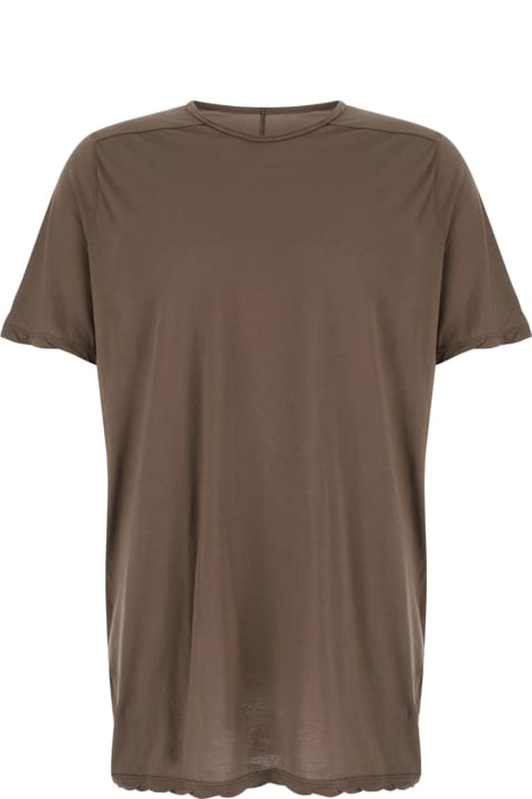 Topwear for Men DRKSHDW Dark Beige Crewneck T-shirt With Oversized Band In Cotton Man
