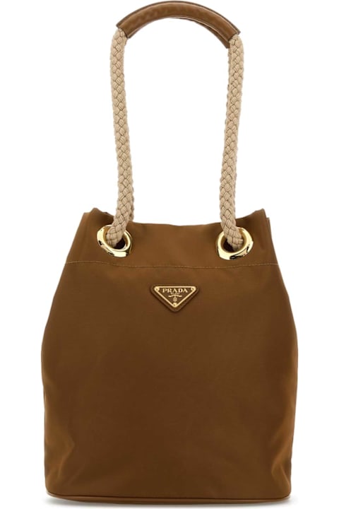 Homeware Prada Camel Re-nylon Prada Mariner Bucket Bag
