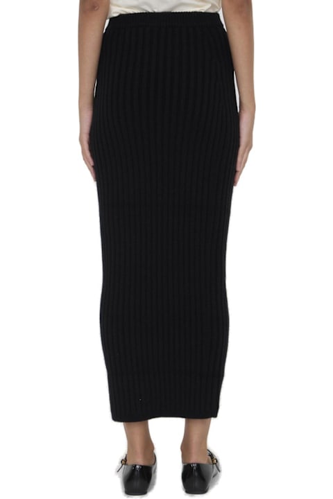 Homeware Max Mara Seta High Waist Ribbed-knit Skirt Max Mara