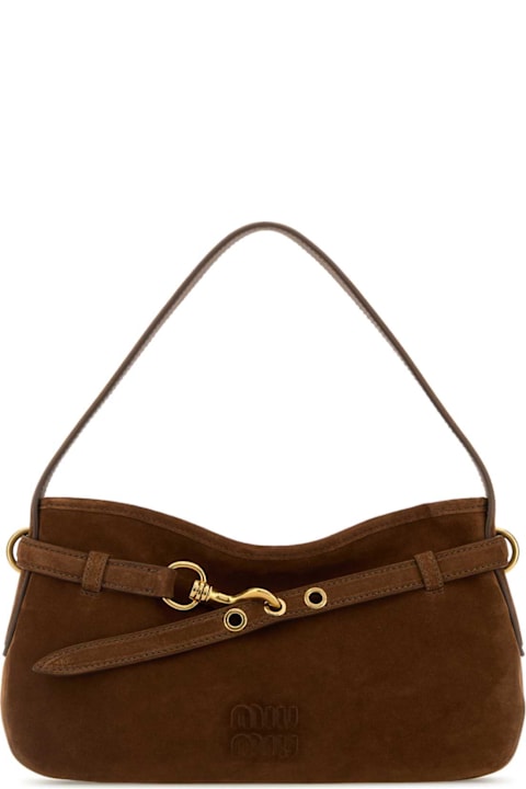 Miu Miu Brown Suede Avenue Shoulder Bag