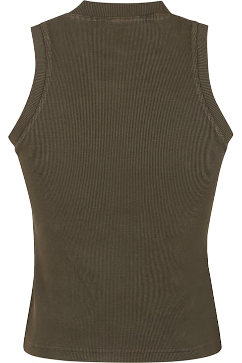 Off-White Topwear for Women Off-White Off Stamp Rib Round Tank Top
