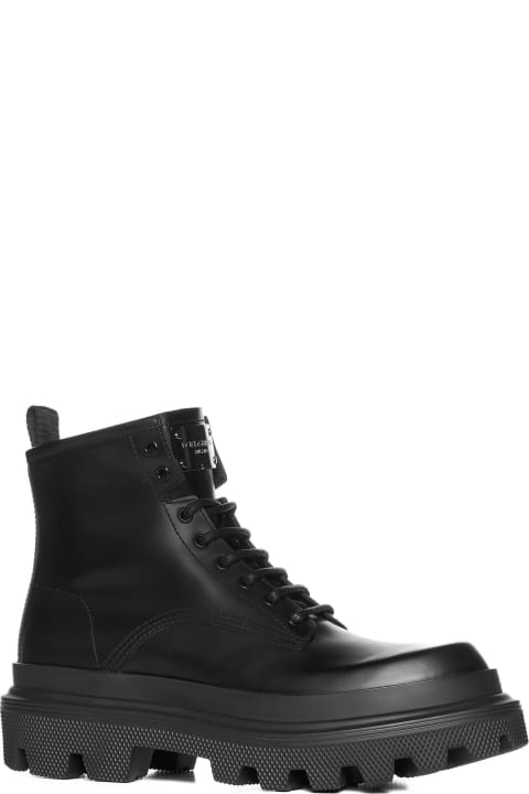 Dolce & Gabbana Boots for Men Dolce & Gabbana Ankle Boot With Logo Plaque