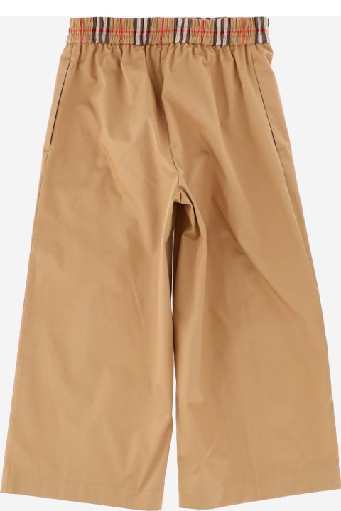 Cotton Pants With Check Details