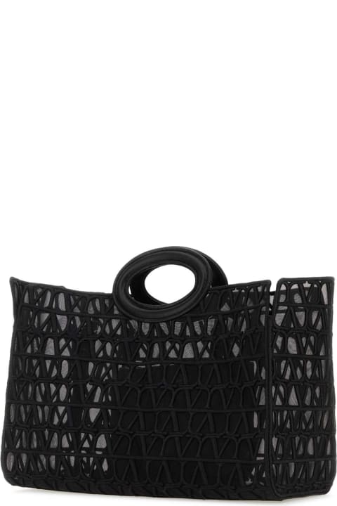 Valentino Garavani for Women Valentino Garavani Black Toile Iconographe Le Troisiã¨me Shopping Bag