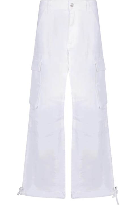 Fashion for Women Moschino Bull Cotton Cargo Trousers White