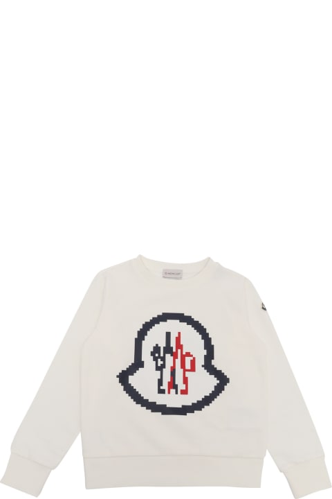 Sale for Girls Moncler White Sweatshirt With Logo