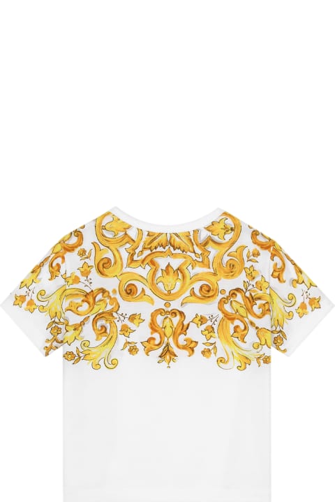 Dolce & Gabbana T-Shirts & Polo Shirts for Girls Dolce & Gabbana T-shirt With Maiolica Print