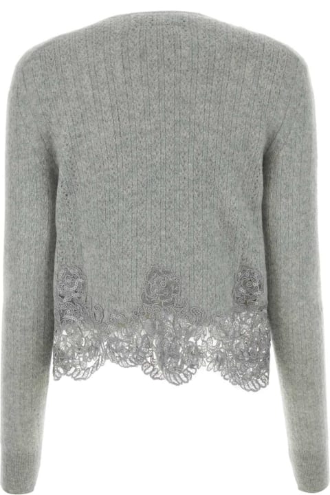 Ermanno Scervino Sweaters for Women Ermanno Scervino Light Grey Cashmere Cardigan