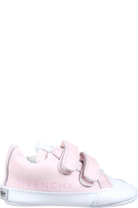 ベビーガールズ Givenchyのシューズ Givenchy Pink Sneakers For Baby Girl With Logo
