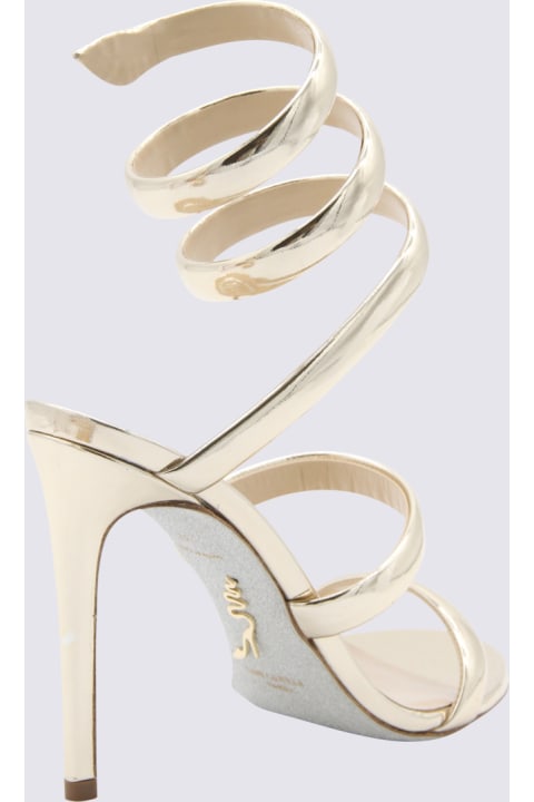 Fashion for Women René Caovilla Light Gold Leather Cleo Sandals