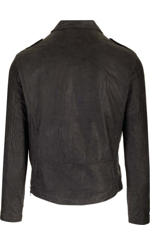 Fashion for Men Giorgio Brato Brushed Leather Biker Jacket
