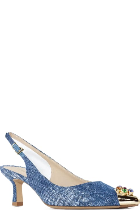 Roberto Festa High-Heeled Shoes for Women Roberto Festa Bonaire Blue Denim Slingback