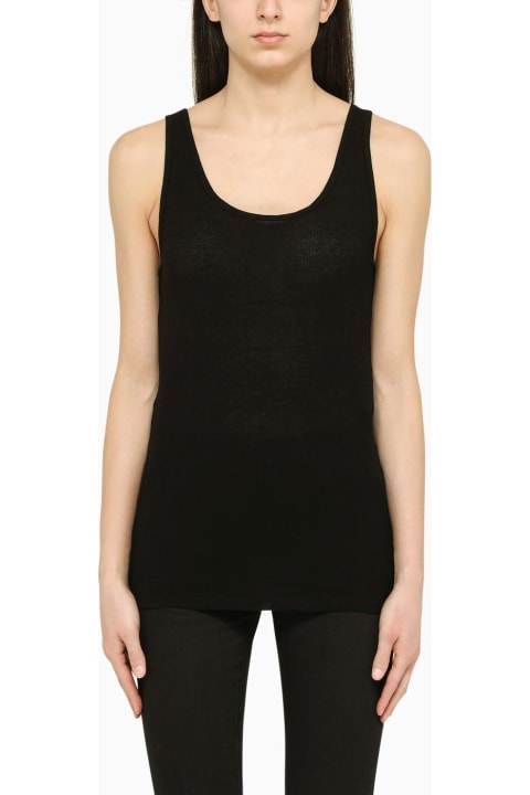 Clothing for Women Saint Laurent Black Semi-transparent Tank Top