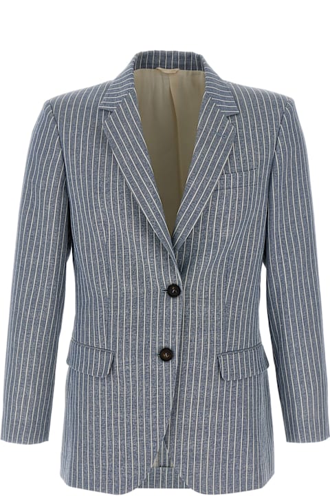 Brunello Cucinelli Coats & Jackets for Women Brunello Cucinelli Pinstripe Twill Blazer