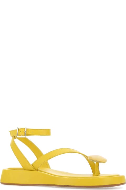 GIA BORGHINI for Women GIA BORGHINI Yellow Leather Rosie 18 Thong Sandals