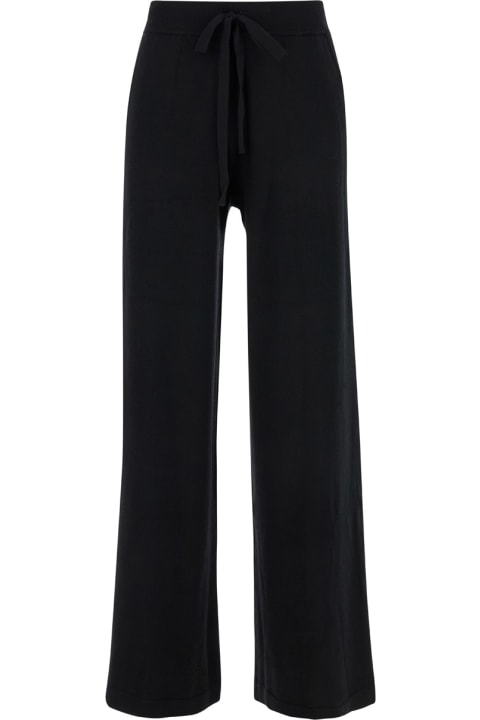 Homeware Parosh Black Relaxed Pants With Drawstring In Fabric Woman