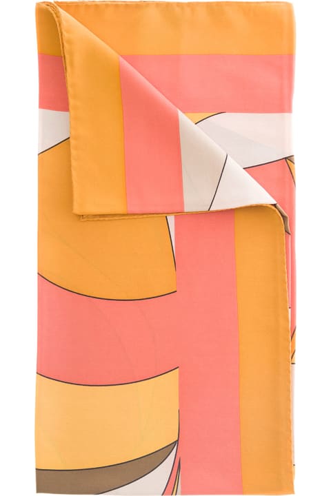 Saint Laurent Scarves & Wraps for Women Saint Laurent Graphic Print Foulard In Multicolored Silk Woman