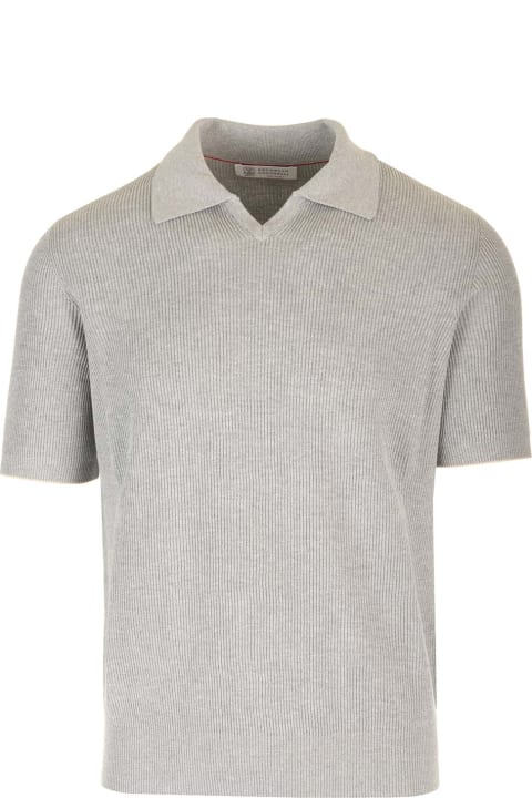 Topwear for Men Brunello Cucinelli Knitted Polo Shirt