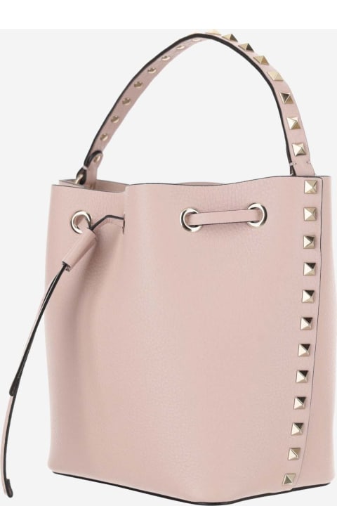 Bags Sale for Women Valentino Garavani Garnet Calfskin Rockstud Bucket Bag