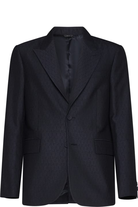 メンズ Fendiのコート＆ジャケット Fendi Ff Stripes Jacquard Wool Blazer