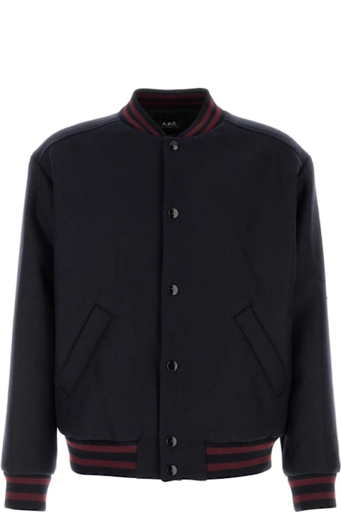Homeware A.P.C. Midnight Blue Wool Blend Bomber Jacket